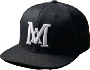M.A embroidered 6 panel flat cap