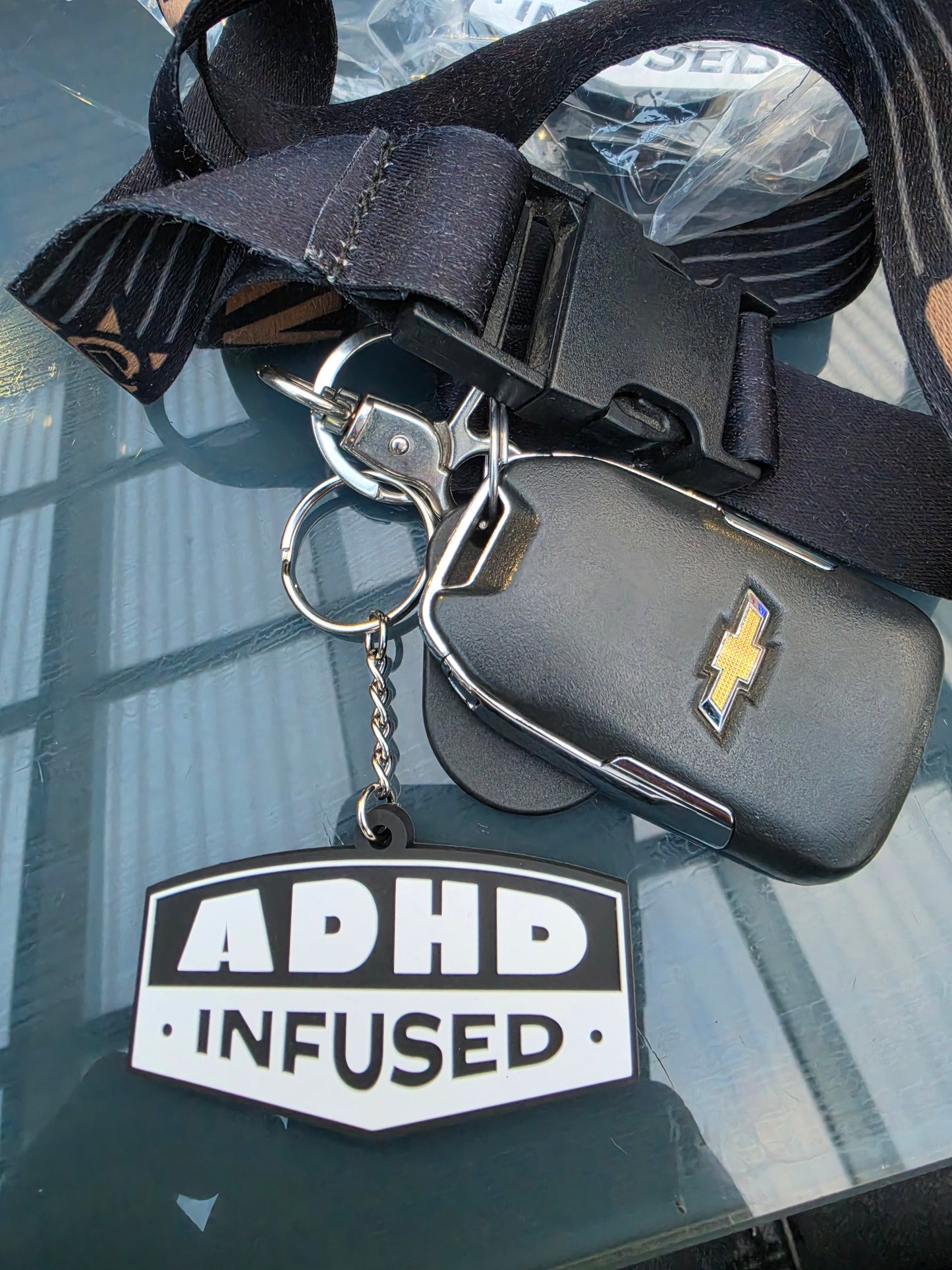 3D rubber key tag.